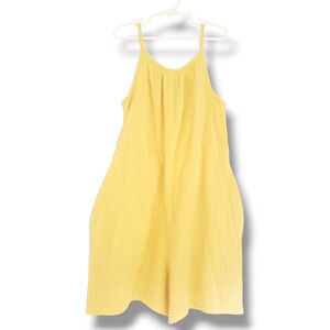 Girls 10/12 Yellow Cotton Muslin Shorts Romper Cat & Jack